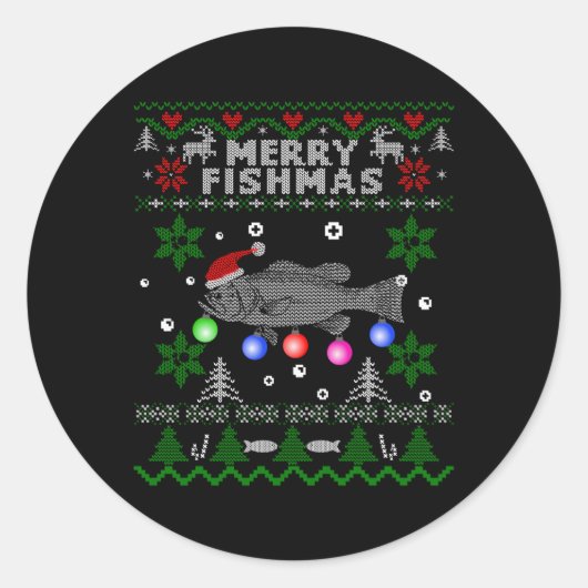Sticker Rond Merry Fishers Vilain Pêche Grosse Bouche basse (Devant)