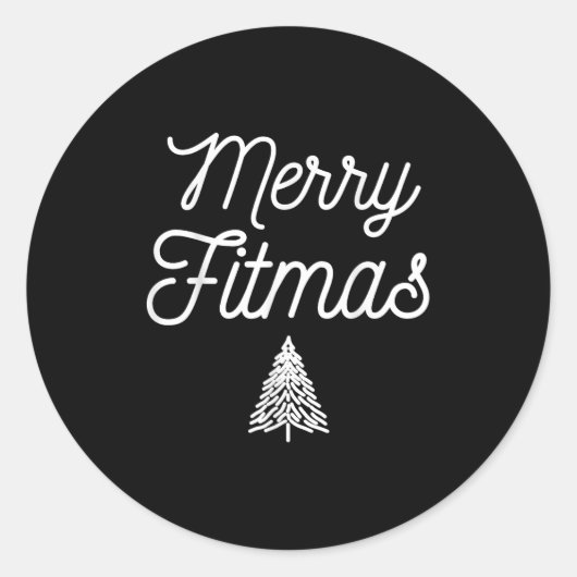 Sticker Rond Merry Fitmas For Christmas Workout Xmas Gym Holida (Devant)
