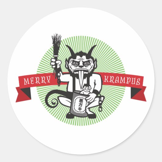 Sticker Rond Merry Krampus (Devant)