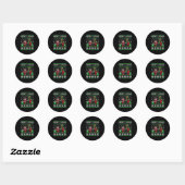Sticker Rond Merry Laxmas Funny Christmas Lacrosse Player Holid (Feuille)