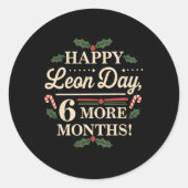 Sticker Rond Merry Leon Day Noel Ckwards Funny Christmas Counte (Devant)