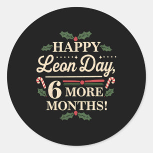 Sticker Rond Merry Leon Day Noel Ckwards Funny Christmas Counte