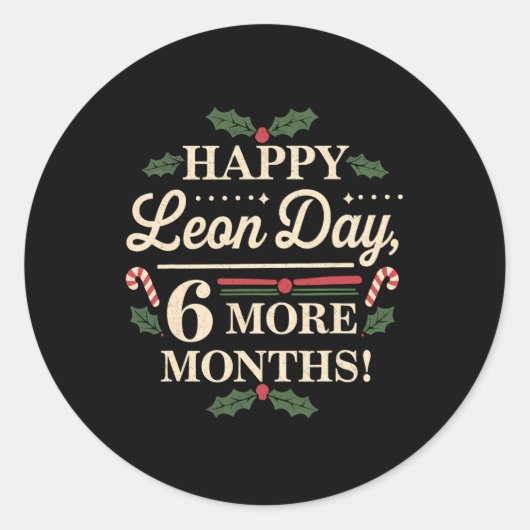 Sticker Rond Merry Leon Day Noel Ckwards Funny Christmas Counte (Devant)