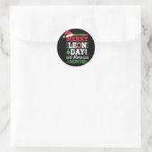 Sticker Rond Merry Leon Day Noel Ckwards Funny Christmas Counte (Sac)