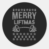 Sticker Rond Merry Liftmas Shirt _ Funny Christmas Shirts (Devant)
