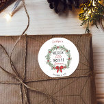 Sticker Rond Merry Little Christmas Bridal Shower<br><div class="desc">Célébrez dans le style avec ces autocollants tendance pour la fête de mariage. Ce design est facile à personnaliser avec le texte de votre événement spécial et vos invités seront ravis lorsqu'ils verront ces autocollants fabuleux. Les articles assortis peuvent être trouvés dans la collection.</div>