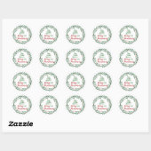 Sticker Rond Merry Little Christmas Script | Wreath (Feuille)