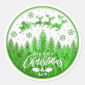 Sticker Rond MERRY NOËL drôle Noël (Devant)