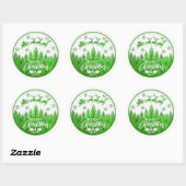 Sticker Rond MERRY NOËL drôle Noël (Feuille)