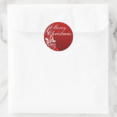 Sticker Rond MERRY NOËL en ROUGE par SHARON SHARPE (Sac)