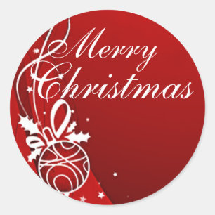 Sticker Rond MERRY NOËL en ROUGE par SHARON SHARPE