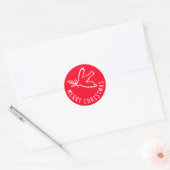 Sticker Rond MERRY NOËL Simple Dove CUSTOM Holiday (Enveloppe)