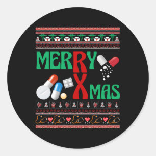 Sticker Rond Merry Pharmaciens Techniciens en pharmacie moches