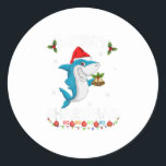 Sticker Rond Merry Sharkmas Sharkmas Père Noël Ugly Christma<br><div class="desc">Merry Sharkmas Sharkmas Père Noël Ugly Christma</div>