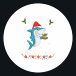 Sticker Rond Merry Sharkmas Sharkmas Père Noël Ugly Christma<br><div class="desc">Merry Sharkmas Sharkmas Père Noël Ugly Christma</div>