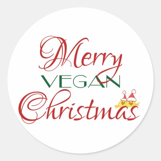 Sticker Rond Merry Vegan Christmas (Devant)
