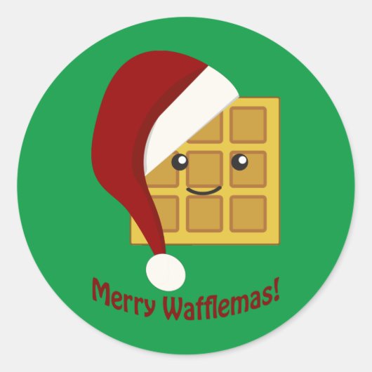 Sticker Rond Merry Wafflemas Christmas Wafflemas (Devant)
