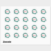 Sticker Rond Merry Wreath avec un script de baies (Feuille)