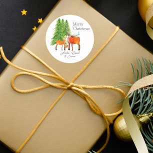 Sticker Rond Merveilles de Noël personnalisées