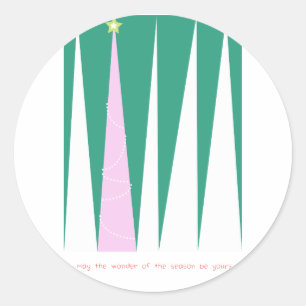 Sticker Rond Merveilleuse de la saison Arbre de Noël