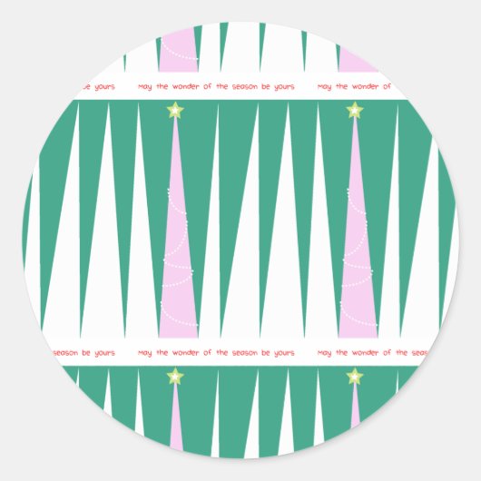 Sticker Rond Merveilleuse de la saison Arbre de Noël Classic Ro (Devant)