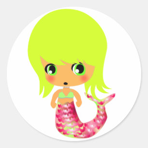 Sticker Rond merveilleuse petite sirène magique 3