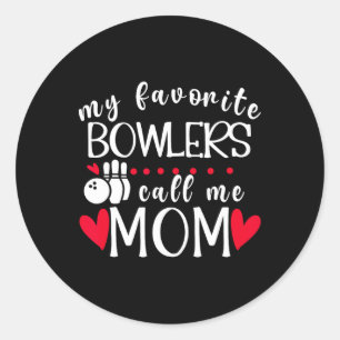 Sticker Rond Mes Bowlers Favoris M'Appelent Maman Bowling Maman
