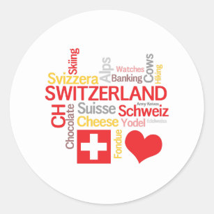Sticker Rond Mes choses suisses préférées drôles