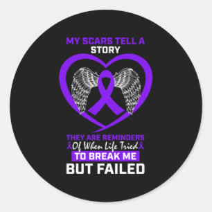 Sticker Rond Mes cicatrices racontent une histoire Lymphome de 