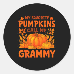 Sticker Rond Mes citrouilles préférées m'appellent mamie Thanks