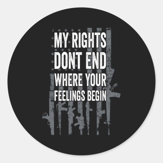 Sticker Rond Mes Droits Ne S'Arrêtent Pas Là Où Vos Sentiments  (Devant)