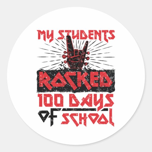Sticker Rond Mes élèves ont fait 100 jours de professeur (Devant)