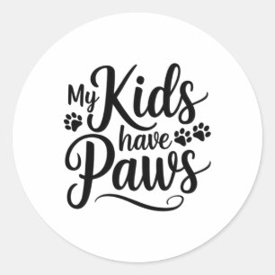 Sticker Rond Mes Enfants Ont Des Pailles Drôle Adulte Chien Cit