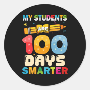 Sticker Rond Mes Étudiants Sont 100 Jours Enseignant Smarter