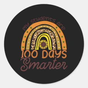 Sticker Rond Mes Étudiants Sont 100 Jours Smarter Happy Enseign