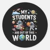 Sticker Rond Mes étudiants sont dans cet univers spatial (Devant)
