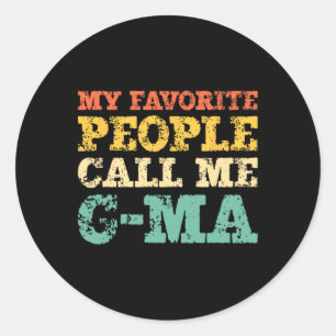 Sticker Rond Mes gens favoris m'appellent G-ma Vintage Gma