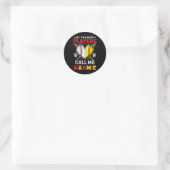 Sticker Rond Mes Joueurs préférés De Baseball Softball M'Appele (Sac)