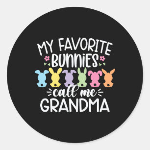 Sticker Rond Mes lapins préférés m'appellent mamie Pâques Mères