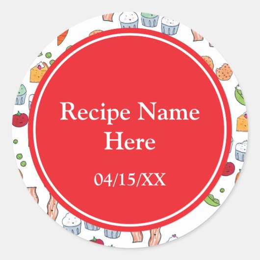 Sticker Rond Mes recettes de famille (Devant)