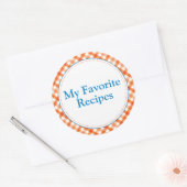 Sticker Rond Mes recettes favorites (Enveloppe)