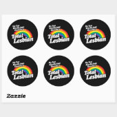 STICKER ROND MES RÉSULTATS DE TEST ONT DIT LESBIENNE (Feuille)