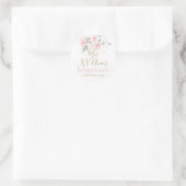 Sticker Rond Mes XV ans fleurs roses (Sac)