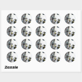Sticker Rond "Mésanges" [Design 2] Petit  (Feuille)