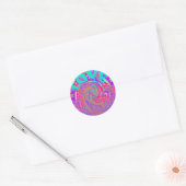 Sticker Rond Mesmerizing Whirlpool Love Cyan Texte art Graphiqu (Enveloppe)