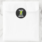 Sticker Rond Mess Avec La Tortue Vous Obtenez Le Hurle (Sac)