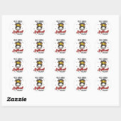 Sticker Rond Mess Toujours Stress Softball Mama (Feuille)