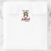 Sticker Rond Mess Toujours Stress Softball Mama (Sac)