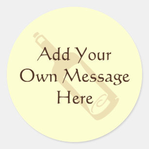 Sticker Rond Message dans une bouteille.