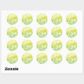 Sticker Rond Message Gradient Arrière - plan élégant Merci (Feuille)